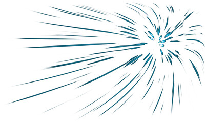 Obraz premium Abstract cyan and green light explosion burst with dynamic radial particle trails png asset