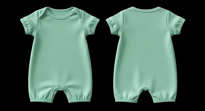 mockup of a mint green color baby romper