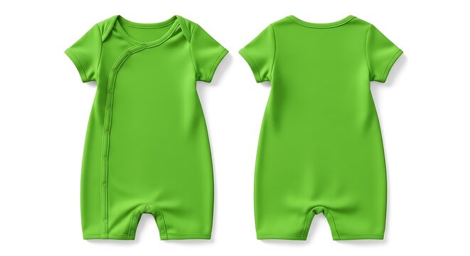 mockup of a neon green color baby romper
