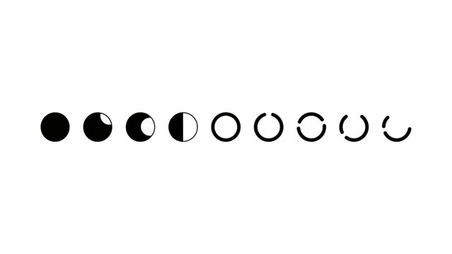 Lunar phases silhouette series on a white background depicting the moon s changing appearance moon cycle stages new waxing