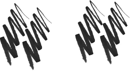 Fototapeta premium Zigzag Scribble Brushes Vector Set - Hand Drawn Wavy Strokes