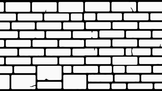 Brick wall pattern a black and white vector illustration with slightly irregular rectangular shapes bricks brickwork masonry walls