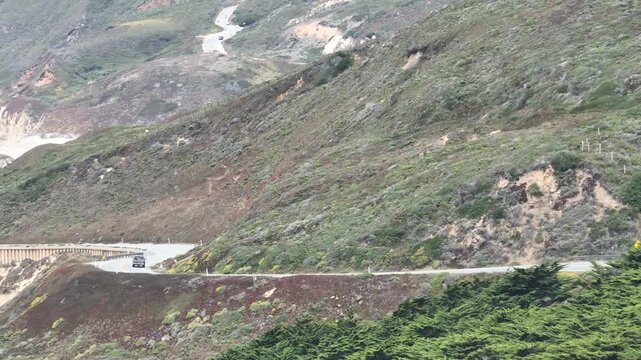 Pacific Coast Highway 1 Road Aerial View - Big Sur California