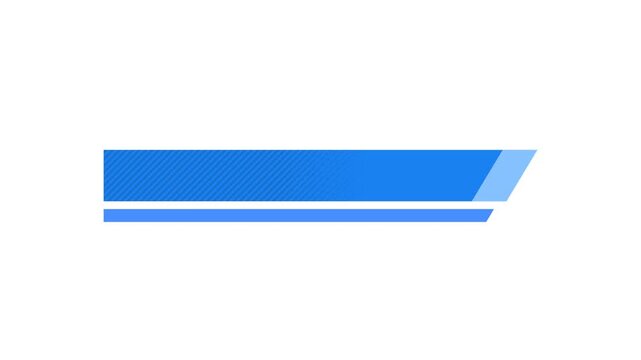 Blue Lower Third Graphic Element with Professional Design, Clean Lines and Clear Space for Headlines and Details, Suitable for Media Presentations, News Updates and All Types of Video Projects