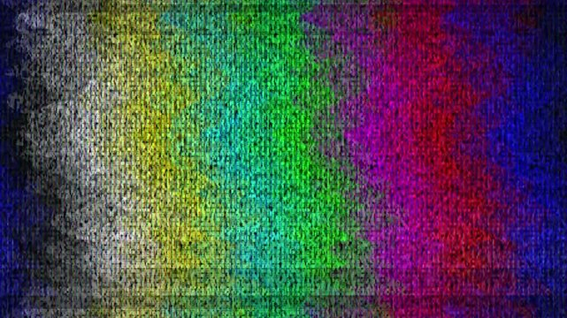 Suite de transitions avec effet de signal vid&eacute;o d&eacute;faillant 