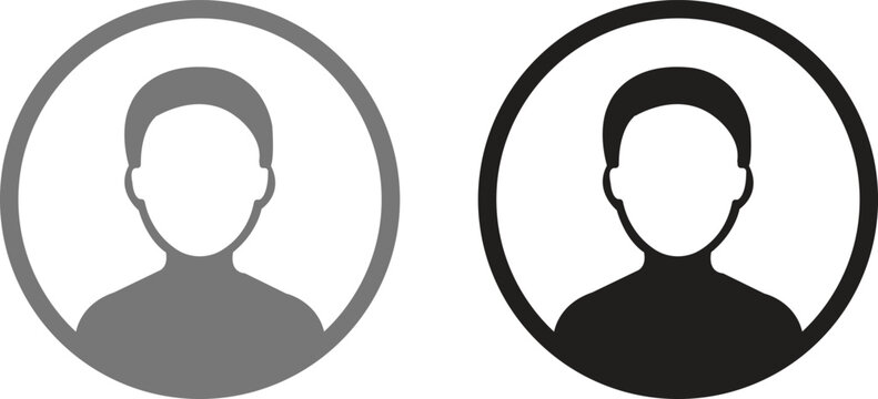 User profile icon set, avatar symbol, person sign, vector illustration