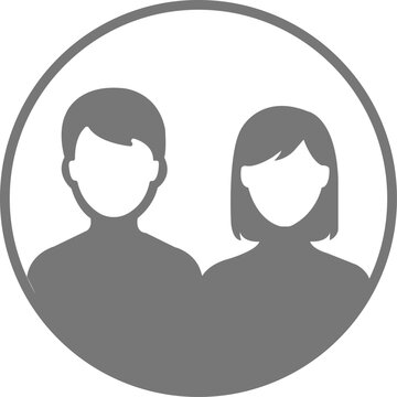 Icon of a man and a woman in a circle