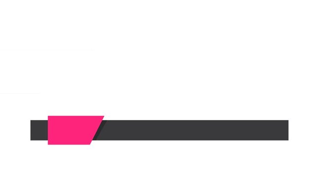 Minimalist Pink and Black Lower Third Graphic with Strong Color Contrast and Modern Shape, Space for Text and Information, Stylish Overlay Element Suitable for Creative and Professional Video Content