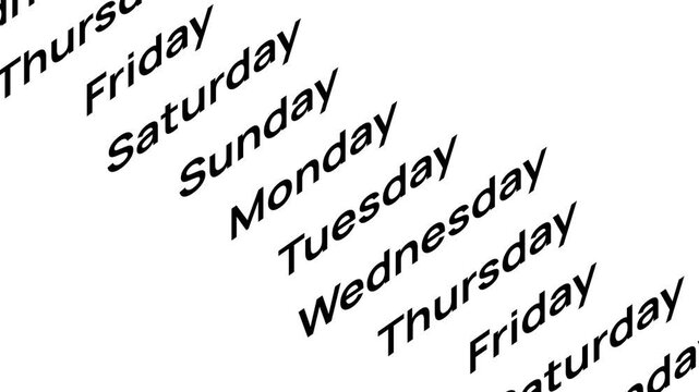 Animated Typography Days of the Week Kinetic Text Loop