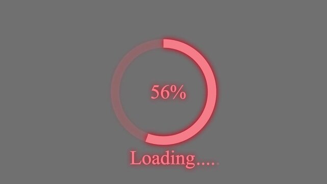 Salmon Circle loading icon, Chart 0 to 100 Percentage Infographics Animation on silver