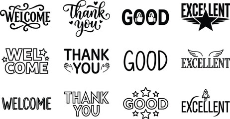 Obraz premium Bold black and white feedback signs for customer evaluation.