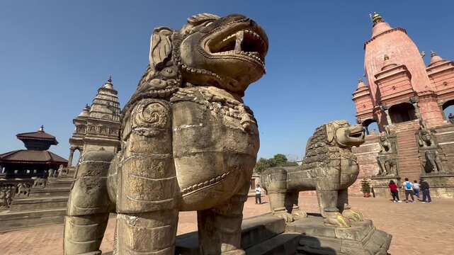 Glimpese of temple of Bhaktapur in Nepal.