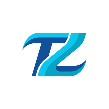 This image showcases a sleek and modern logo featuring the initials TZ, designed with dynamic curves and a vibrant blue color scheme, ideal for technology brands.