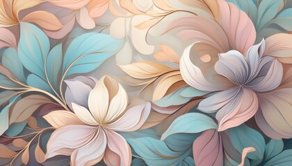 Fototapeta premium elegant floral pattern in soft pastel colors