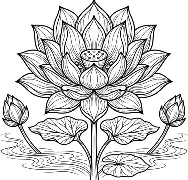 vector illustration of lotus