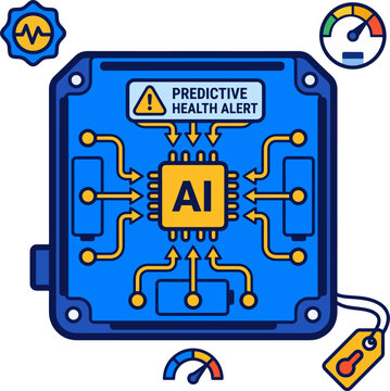 AI battery management system bms module vector diagram