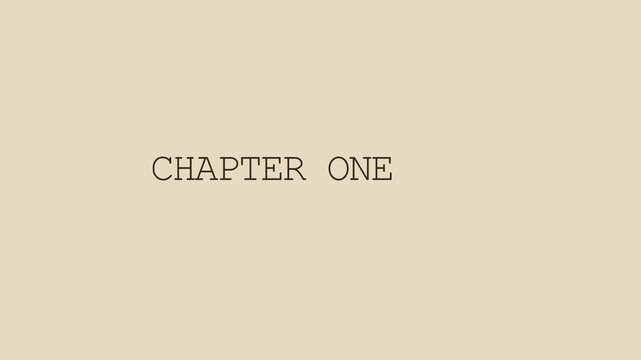 Minimalist typewriter text animation: chapter one title sequence for cinematic projects 4k
