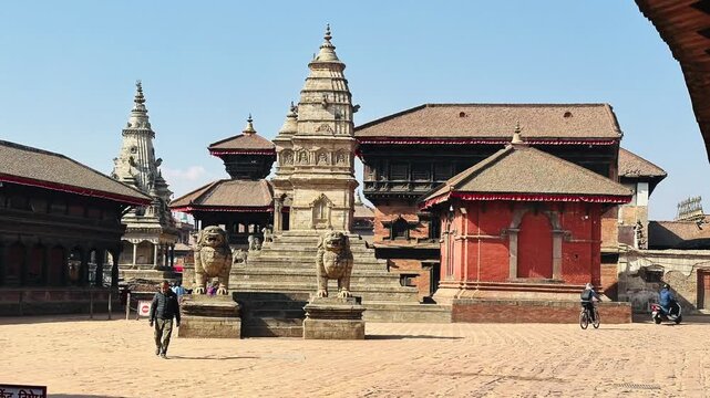Glimpese of temple of Bhaktapur in Nepal.
