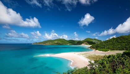 the beach in magens bay on st thomas us virgin island the magens bay is one of the most beautiful beaches in the world