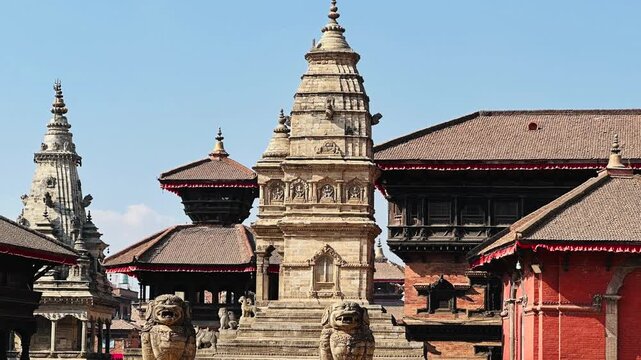 Glimpese of temple of Bhaktapur in Nepal.