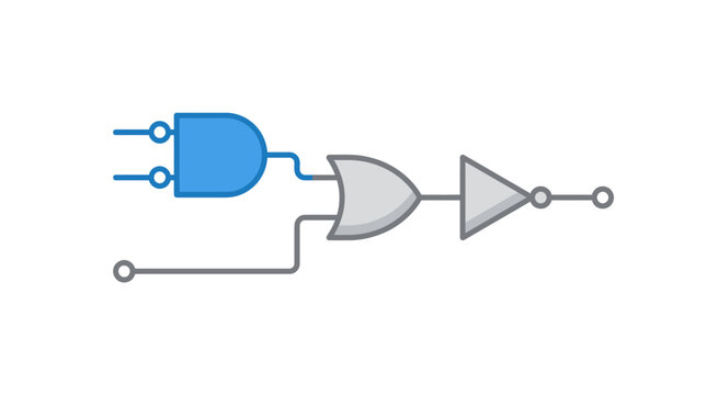 A digital logic circuit diagram featuring AND OR and NOT gates.
