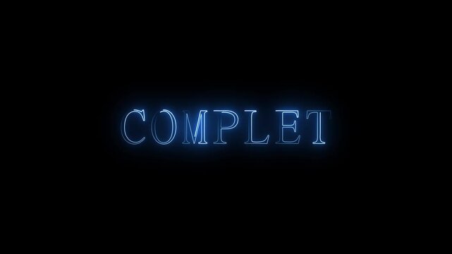 Completed text layouts confirm successful database updates with blue neon lights. Secure authentication portals emphasize verified processing statuses here. Banners glow.
