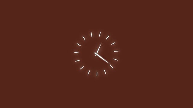 Analog clock face dials track daily business schedules across brown backdrops. Professional workflow efficiency videos look sharp using this time tracker. Hands spin.