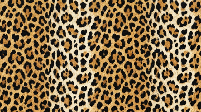 Close up of leopard print pattern with gold and black spots on fabric or surface for fashion and design themes