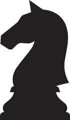 Black Chess Knight Silhouette Icon for Business Strategy and Success © Tri