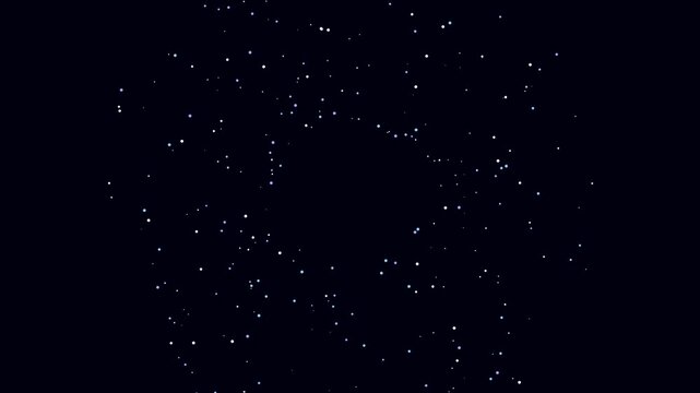 Abstract digital particle swarm motion animation 4k background, with glowing blue, light orbits