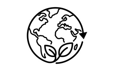 Obraz premium Sprout Growing from Globe Vector Illustration