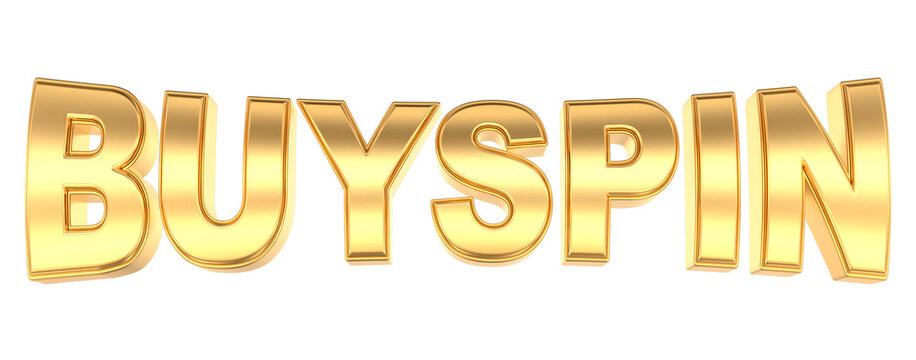 Glossy gold 3D text BUYSPIN