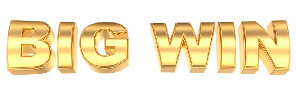 Big win 3D gold lettering