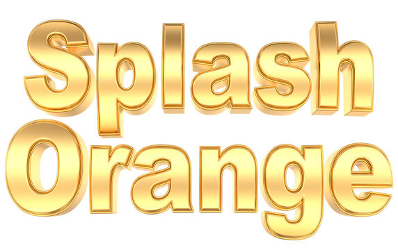 Splash orange text in golden 3D