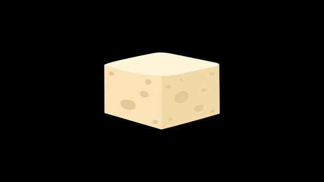 Animated Tofu Vector with Transparent Background