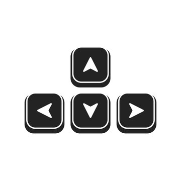 Arrow keys icon in flat style. Keyboard buttons vector illustration on isolated background. Arrows navigation sign business concept.