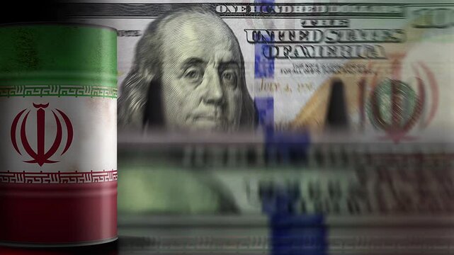 Crude Oil Barrels Stacked Over United States Dollar Bills Financial Investment video petroleum fuel money dollars currency energy economy wealth profit trade market business finance