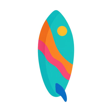 PNG Colorful surfboard illustration design.
