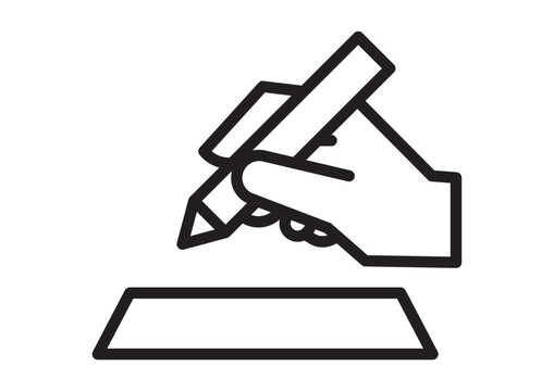 書類に筆記具で記入するアイコン