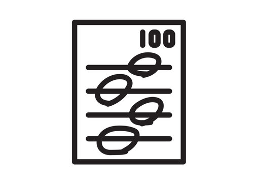 100点満点の答案用紙のアイコン