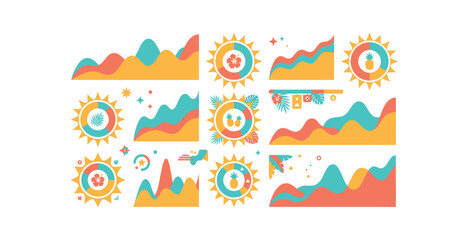 Obraz premium Tropical Summer Infographic Element Set