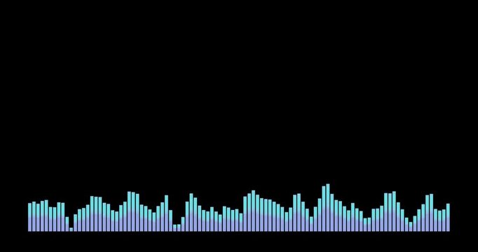 Looping audio spectrum animation for Latin music rhythms (Latin pop, Latin jazz, ballroom dance music, etc.) in 4/4 time: 4K, transparent background.