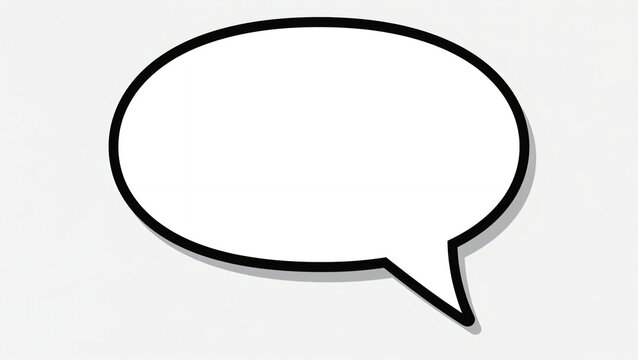 Blank speech bubble with drop shadow on light background