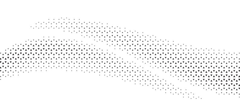 Abstract black and white triangle halftone wave pattern background. Minimal geometric texture.