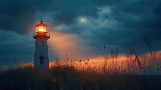 lighthouse at sunset