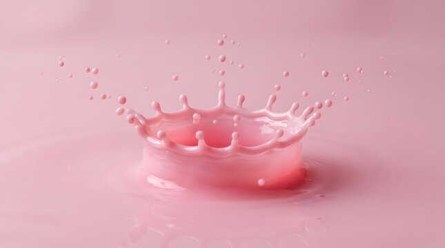 Pink liquid splash crown