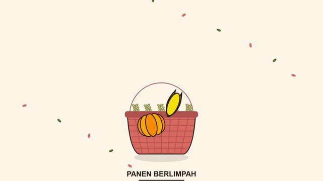 Animated Abundant Harvest with Falling Pumpkin and Corn