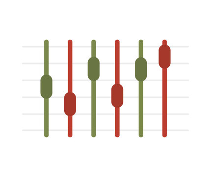 Bar chart design showing the rise and fall of the company's business requirements