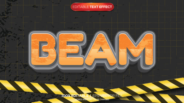 3d text effect beam theme
