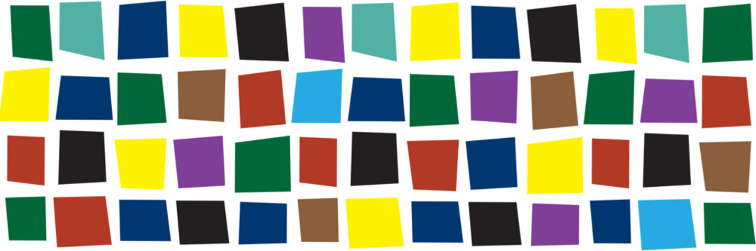 Colorful Abstract Geometric Seamless Pattern with Irregular Rectangles on White Background